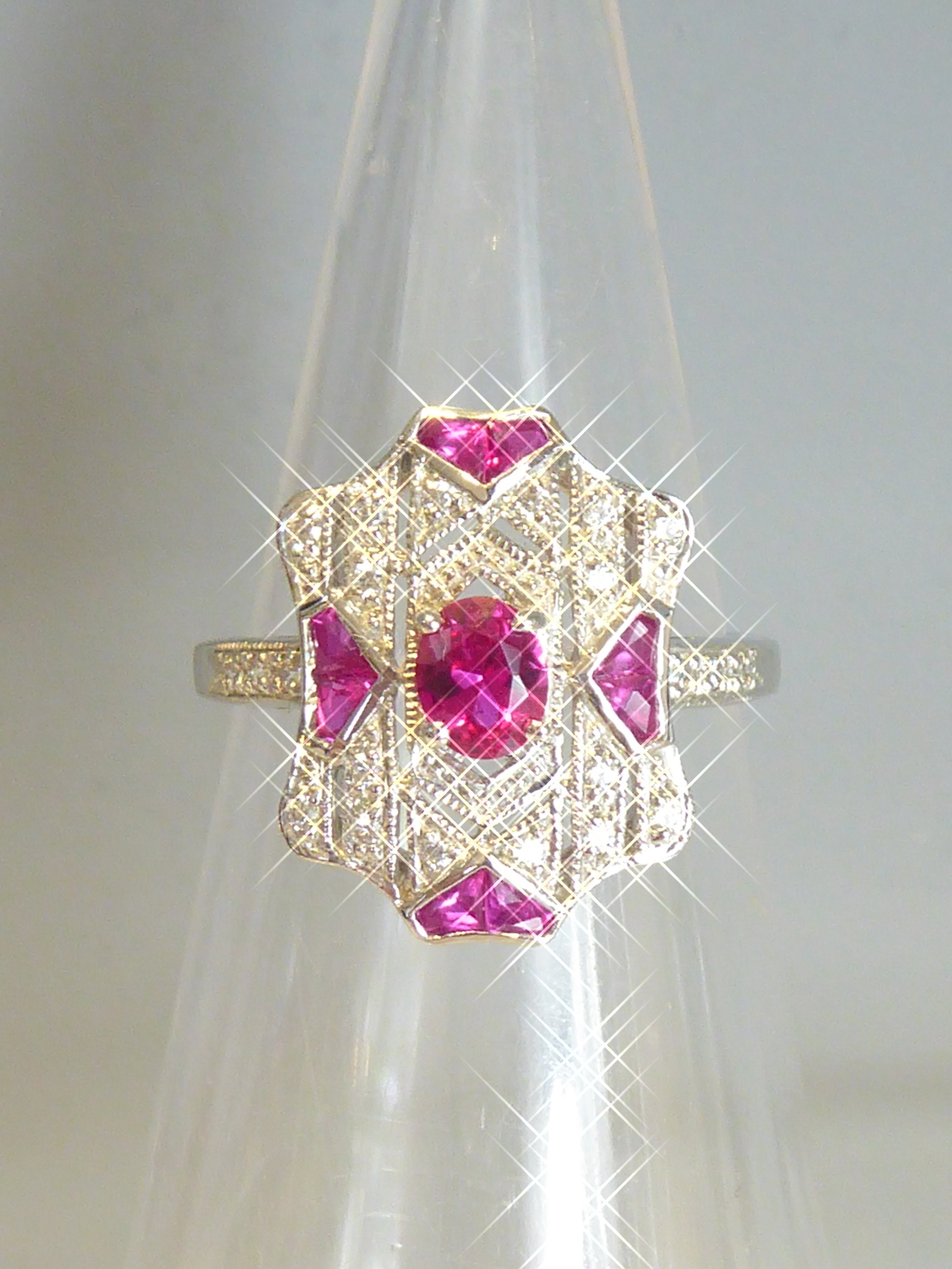 Fine Silver Art Deco Design Ring - Etsy
