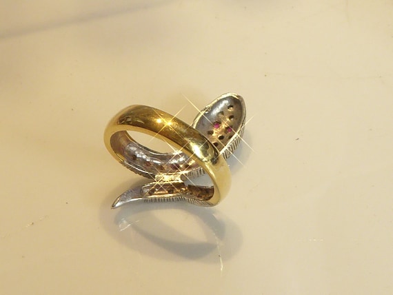 Snake Ring 18ct Gold on Solid Silver - image 6