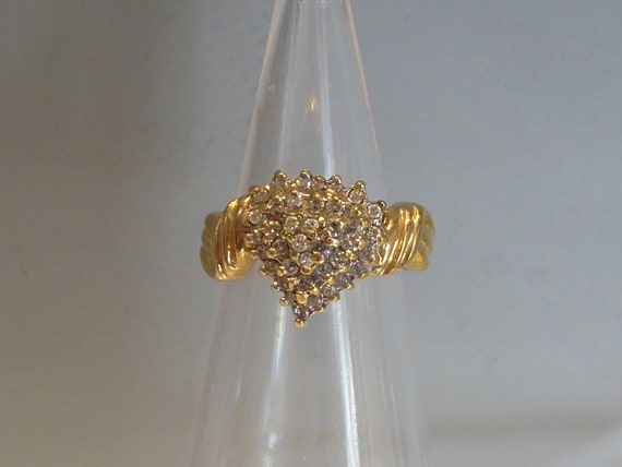 9ct Solid Gold Diamond Cluster Ring - image 2