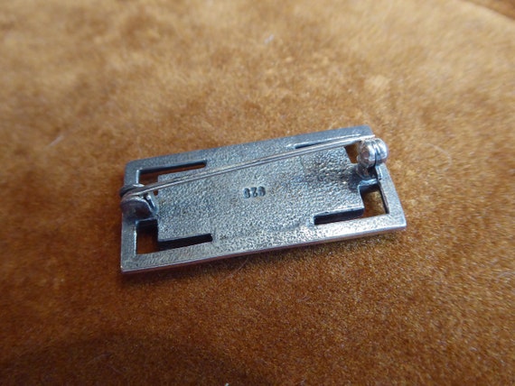 Silver Art Deco Styled Brooch - image 6