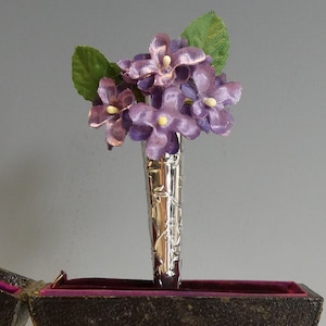 Fine Silver Tussie Mussie Posy Holder Brooch