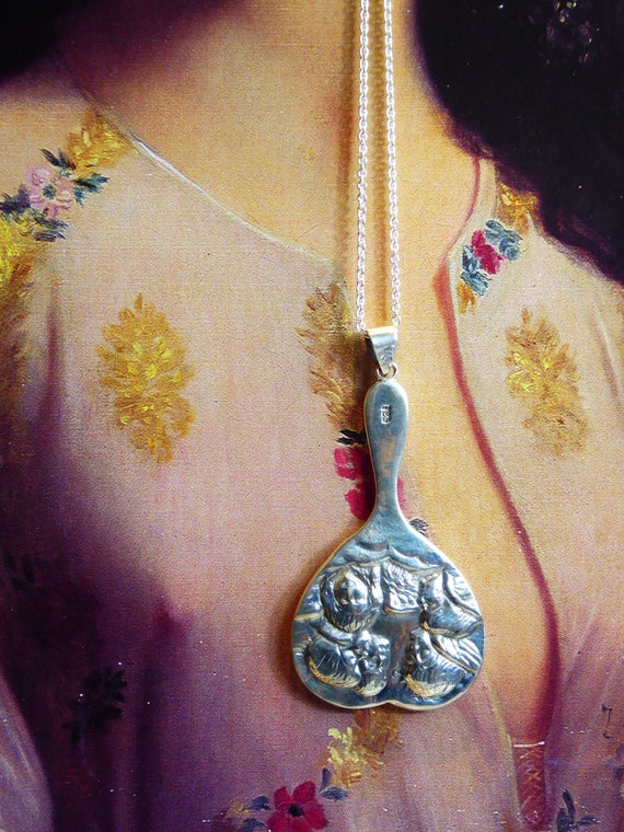 Victorian style Solid Silver Valentine Heart shap… - image 1