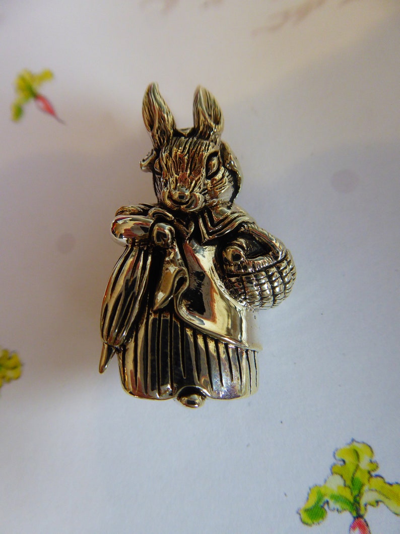 Silver Beatrix Potter Style Mrs Rabbit Brooch - Etsy