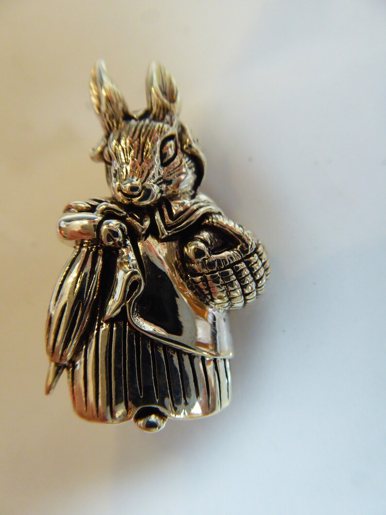 Silver Beatrix Potter Style Mrs Rabbit Brooch - Etsy