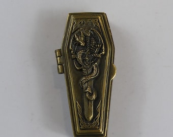 Vintage Coffin Music Box Animated Cigarette Dispenser, Damaged Read  Description