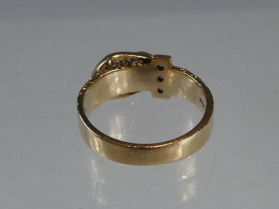 9ct Solid  Gold Buckle Ring - image 7