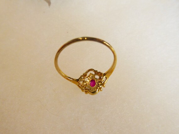 Fine Solid 9ct Gold Real Ruby & Diamond Set Ring - image 7