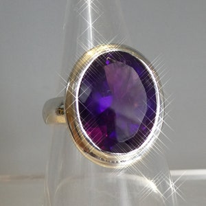 Quality Solid Silver Set Real Amethyst Set Ring