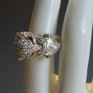 Fine Solid Silver Art Deco Design Panther Ring
