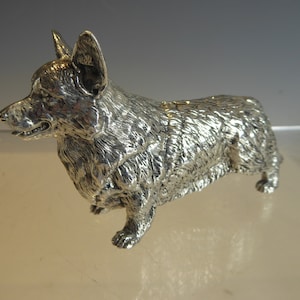 Silver Plated Corgi dog Figure