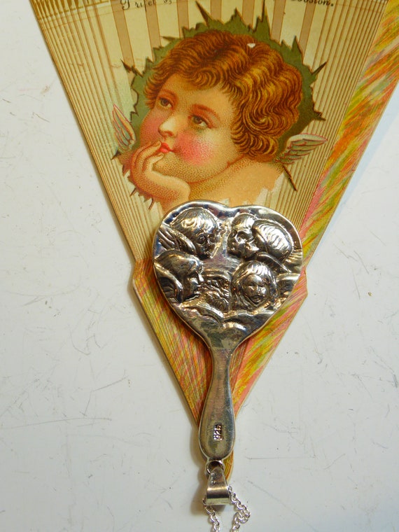 Victorian style Solid Silver Valentine Heart shap… - image 3