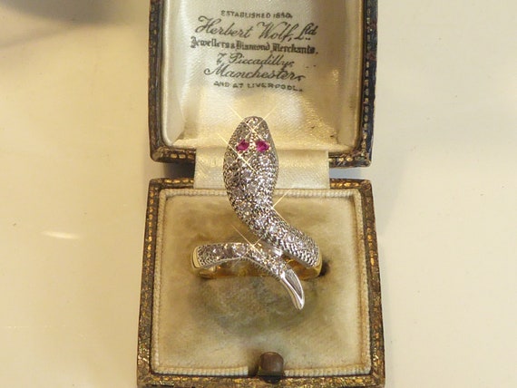 Snake Ring 18ct Gold on Solid Silver - image 5