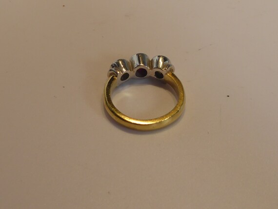 Fine Vintage Heavy 18ct Solid Gold Set Ruby And D… - image 9