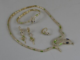 Kämise Set Gioielli In Argento Sterling 925 - Collana Con Ciondolo E Orecchini Pendenti A Cuore Con Zirconi - Ipoallergenico