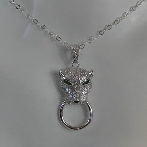 Fine Art Deco Style Panther Head Pendant /Necklace