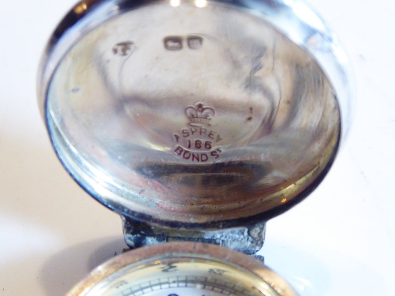 Fine Antique Dated 1867 Asprey Silver Travelling Compass image 6
