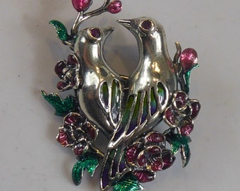 Broche Vintage Oiseau Argenté - Année 1975, état Impeccable, Bijou Fantaisie Pour Femme