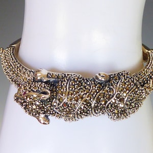Fine Solid Silver Art Deco Design Panther Bangle