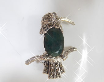 Broche Vintage Oiseau Couleur Argent - Année 1975, état Impeccable, Occasion