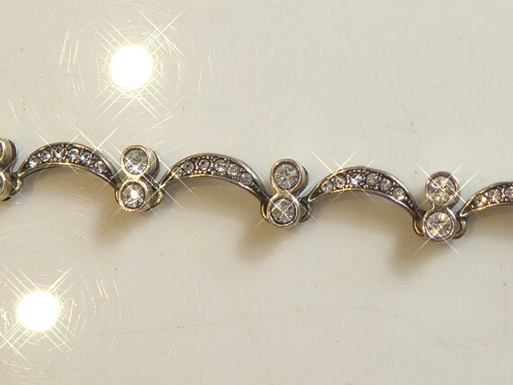 Pretty Solid Silver Zircon set Necklace - image 10