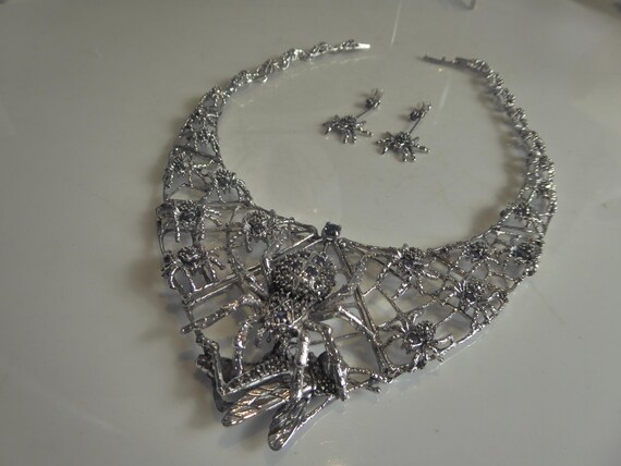 Stunning Solid Silver Real Sapphire Set Spiders W… - image 8