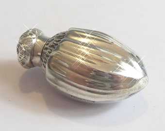 Fine Antique Silver Hazelnut Shaped Perfume Bottle Dated 1889