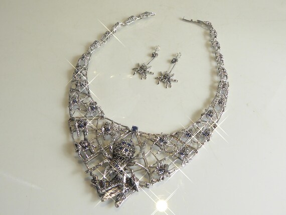 Stunning Solid Silver Real Sapphire Set Spiders W… - image 5