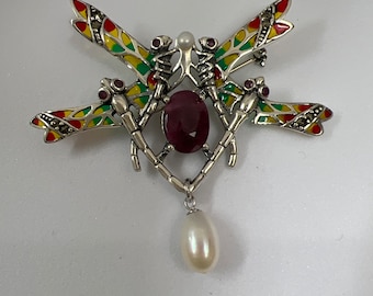 有名な高級ブランド Wilson and Butler Vintage Oversized Brooch Dragonfly Crystal 工芸品