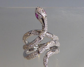 Fine Silver Coiled Snake Ring