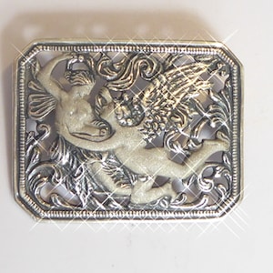 Fine Solid Silver Winged Angels Brooch