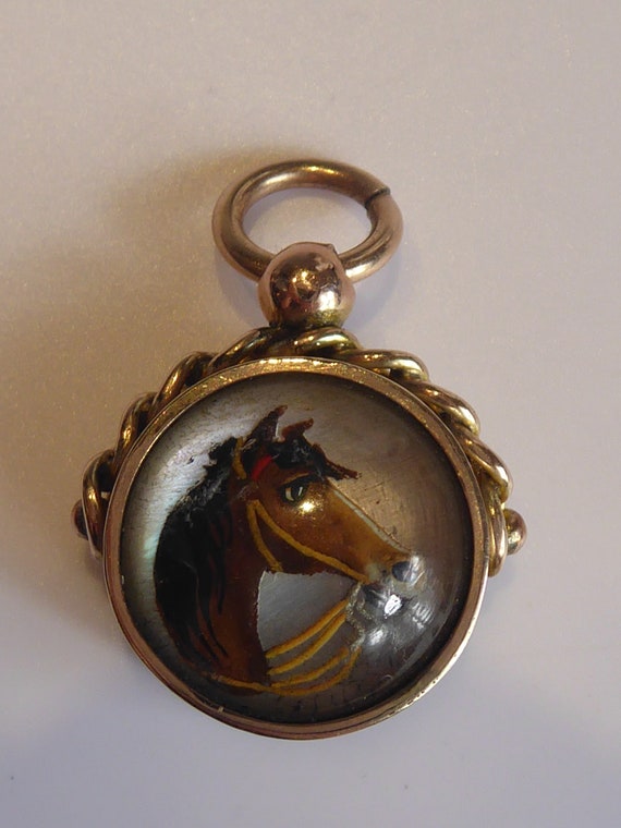 Fine 9ct Solid Gold Horse & Compass Dated 1897 Es… - image 5