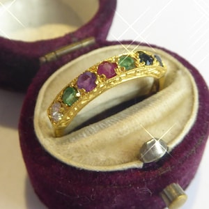 Victorian Style Silver Gold &#39;Dearest&#39; Ring