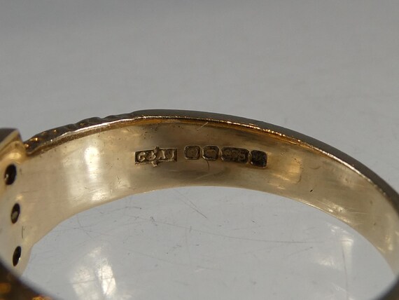 9ct Solid  Gold Buckle Ring - image 8