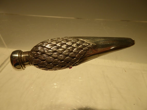 Superb solid silver swan head perfume bottle set … - image 4