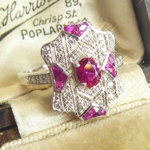 Fine Silver Art Deco Design Ring - Etsy
