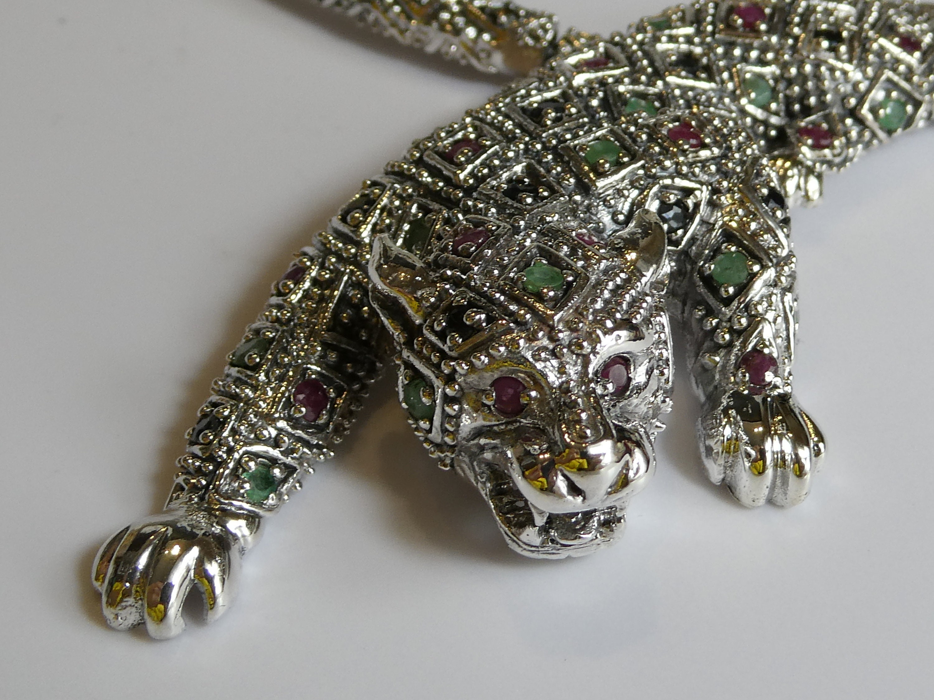 Collana Namana Con Ciondolo Pantera - Finitura Spazzolata Argento O Oro | Gioiello Donna Con Confezione Regalo, Catena Regolabile