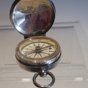 Fine Antique Dated 1867 Asprey Silver Travelling Compass image 2