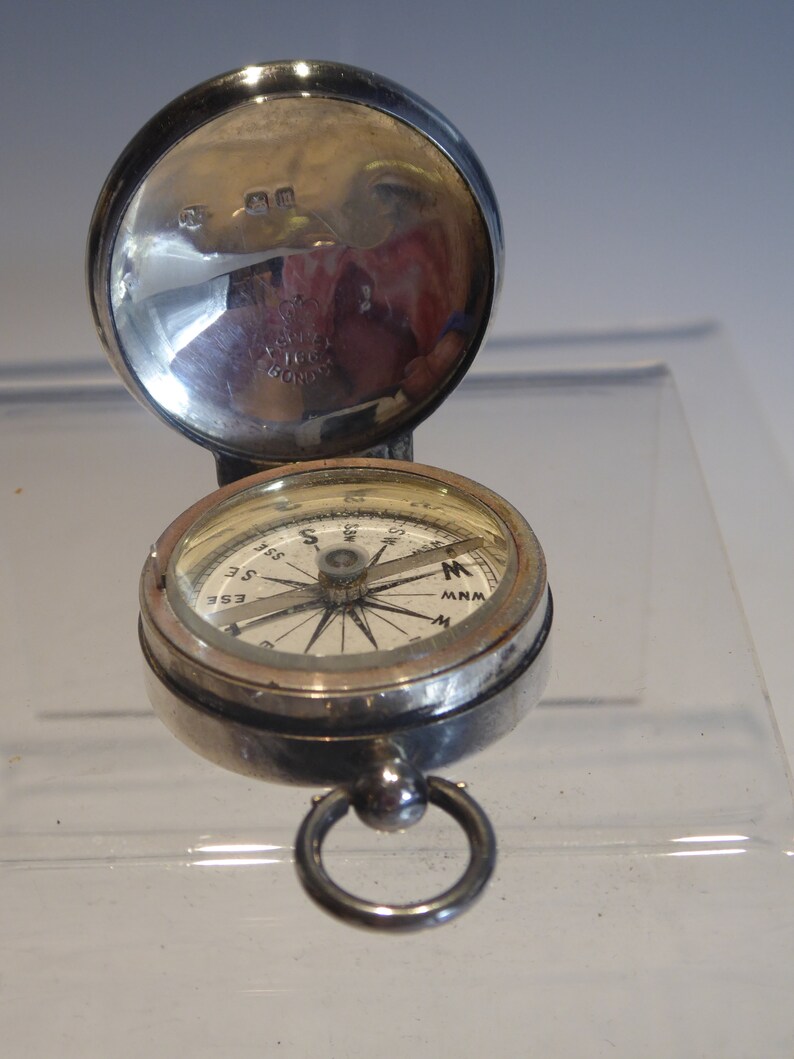 Fine Antique Dated 1867 Asprey Silver Travelling Compass image 2