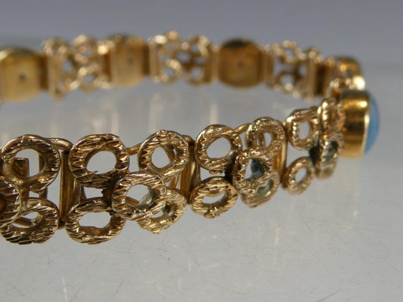 Fine Solid 9ct Gold Opal Bracelet - image 19