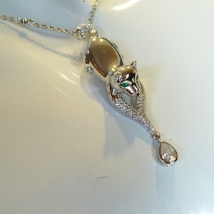 Fine Solid Silver Panther/Cat Necklace