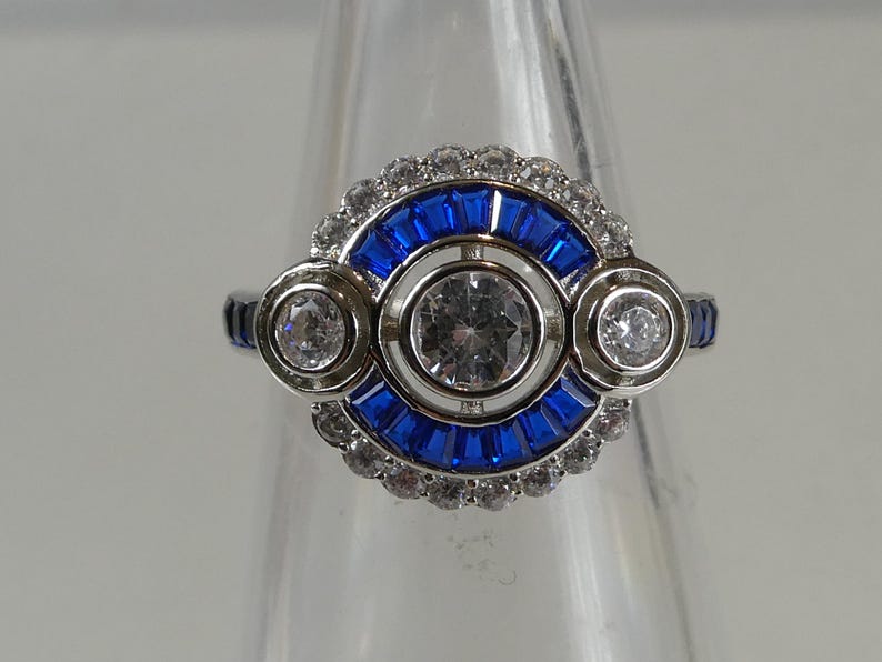 Silver Art Deco Design Ring - Etsy