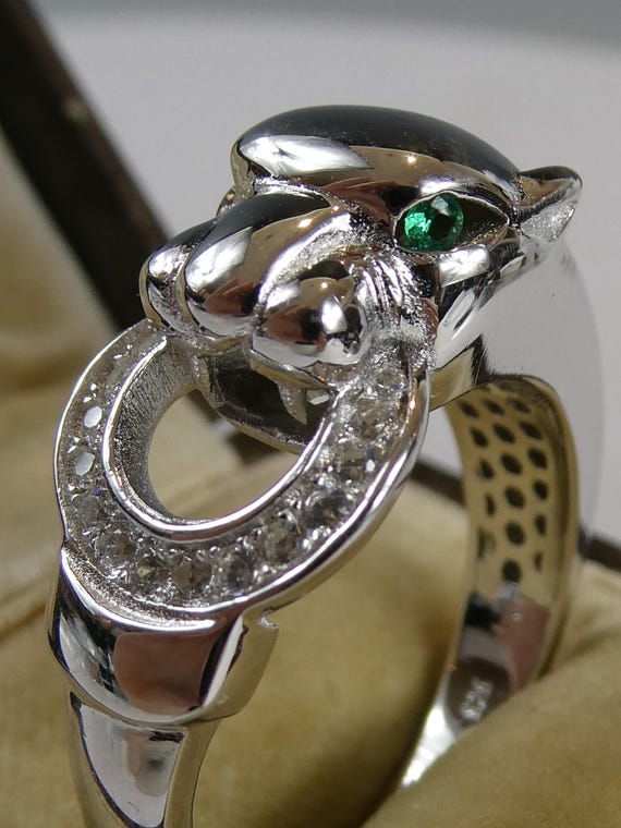 Bague tete de panthere sale