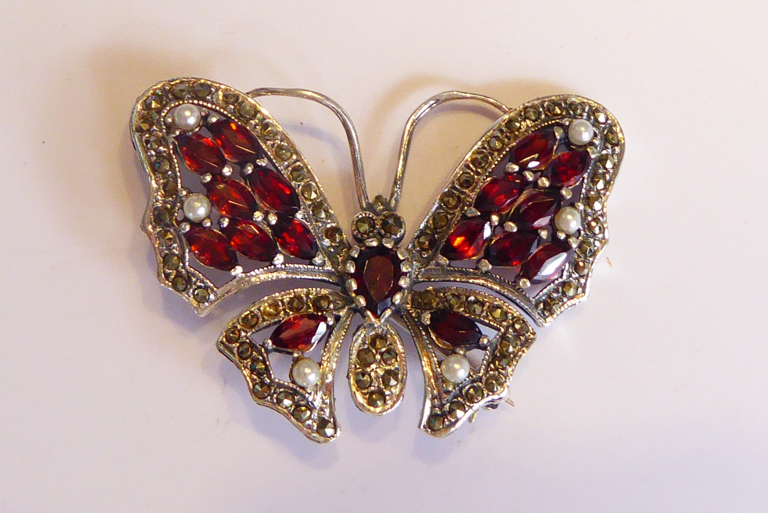 Antique Edwardian Garnet Butterfly Brooch Pin – Boylerpf