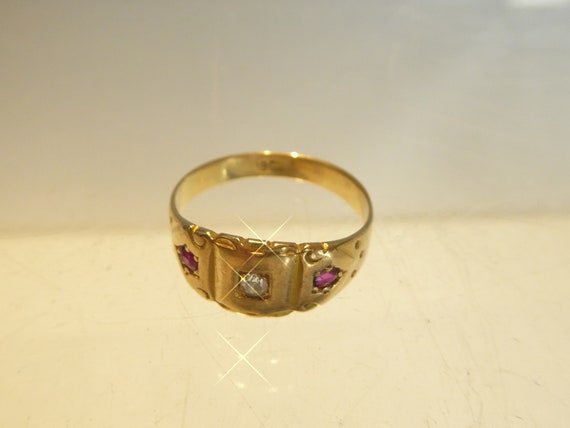 Victorian 18ct Ruby & Diamond Ring - image 6