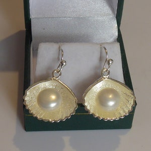 Silver Shell & Pearl Earrings