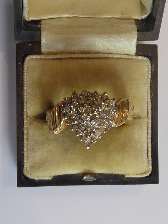 9ct Solid Gold Diamond Cluster Ring - image 6