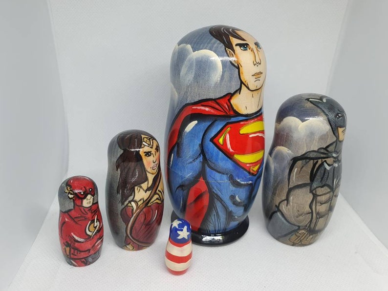 Marvel nesting dolls Superman super heroes matryoshka nesting Etsy
