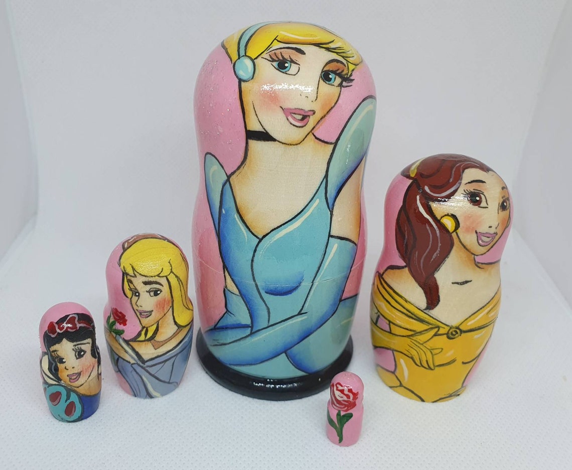Disney princesses matryoshka nesting dolls 12.5cm Etsy