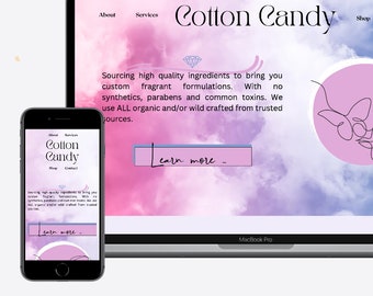 Cotton Candy Canva Website Template