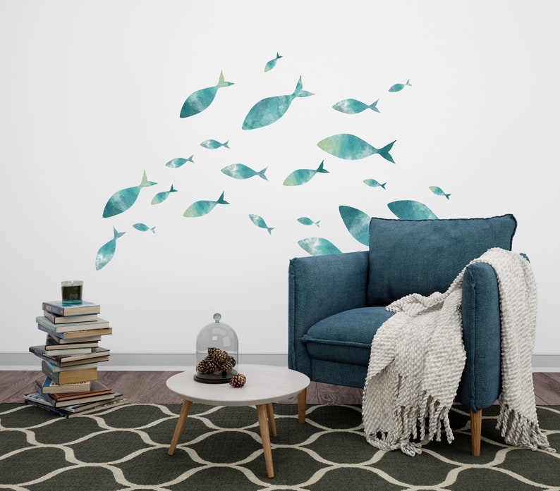Fish Wall Decal Fish Watercolor Decal Etsy